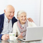 Elderly Person Contacting The Care Home via Laptop
